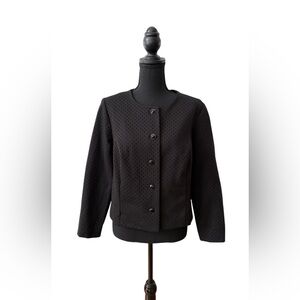 Chico's Black Button-Up Blazer Jacket with Gem Buttons